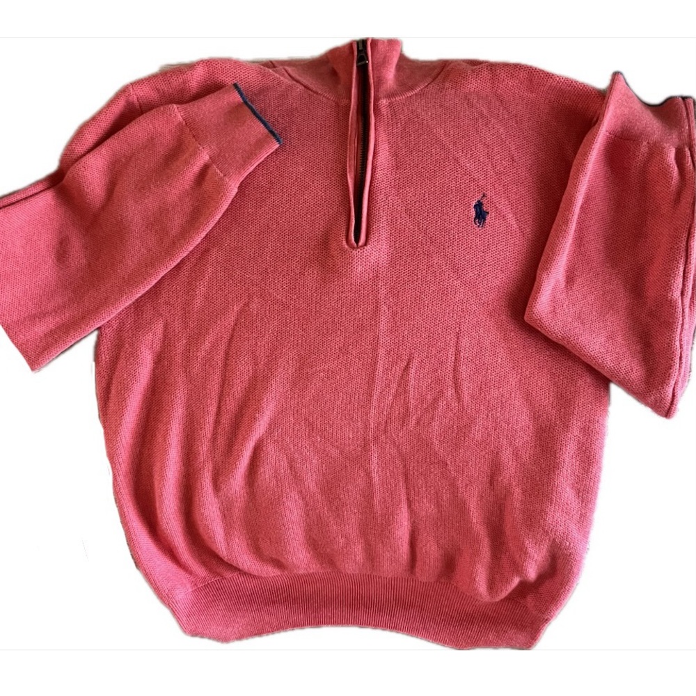 Mens Ralph Lauren Pima Cotton Quarter Zip Sweater